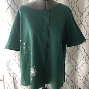 Shirt with dandelion design